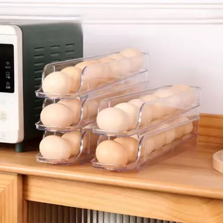 Porta Ovos De 2 Andares Dispenser Automático De Ovos Para Refrigerador Rolling Egg Holder