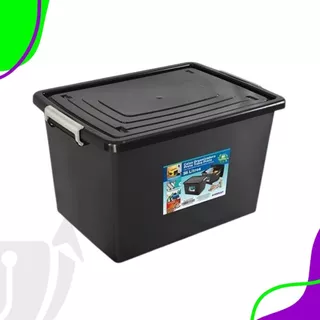 Caixa Organizadora Grande 56L com Tampa e Trava – Kit 4 ou 6 Multiuso em Oferta na Shopee