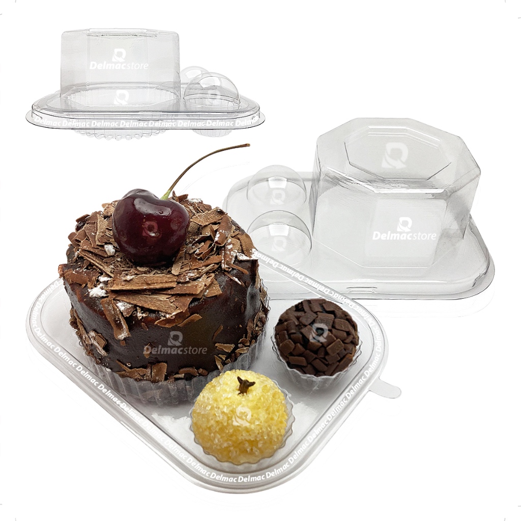 Embalagem Flip Festinha Cristal Mini Bolo Mini Cake Mini Panetone + 2 Docinhos Kit Festinha Festa na Escola