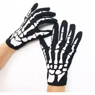 Luva Esqueleto Caveira Florescente Skull Halloween Cosplay Esqueleto Raio X