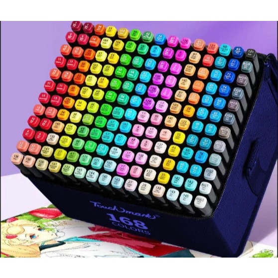 168 Cores Caneta Marcadora De Cabeça Dupla Oleosa Montagem