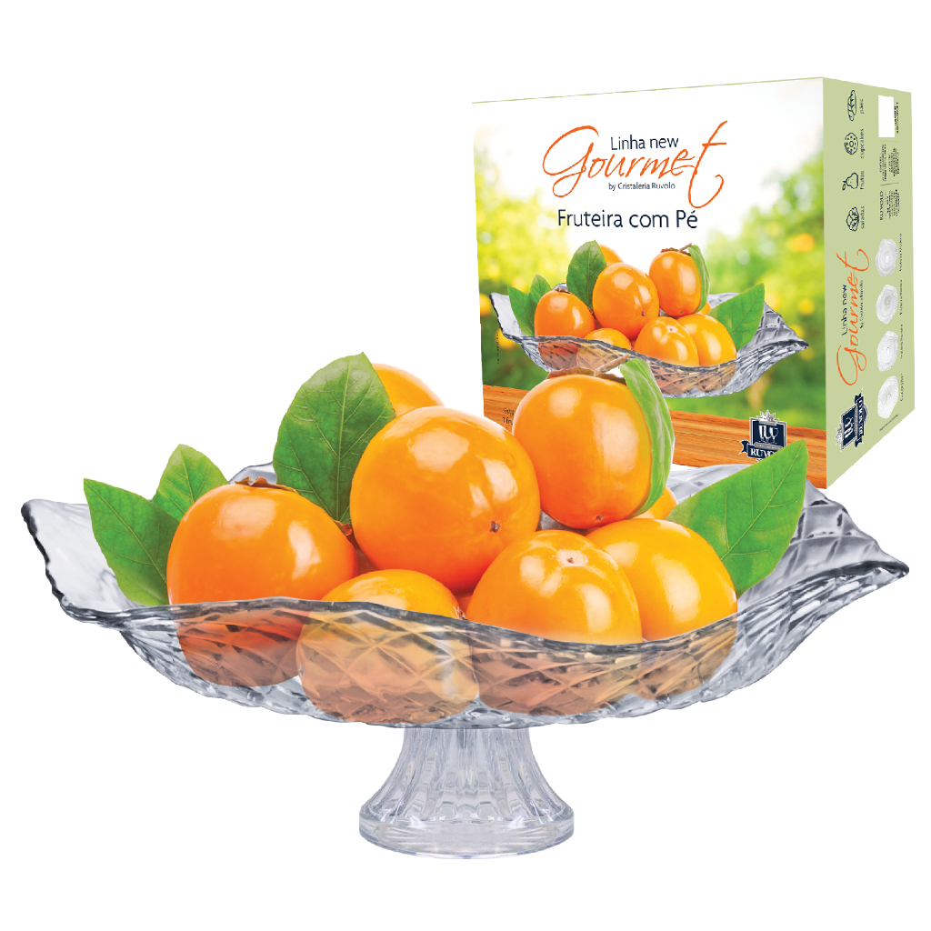 Fruteira Saladeira De Vidro Para Mesa Gourmet Suporte Fruta