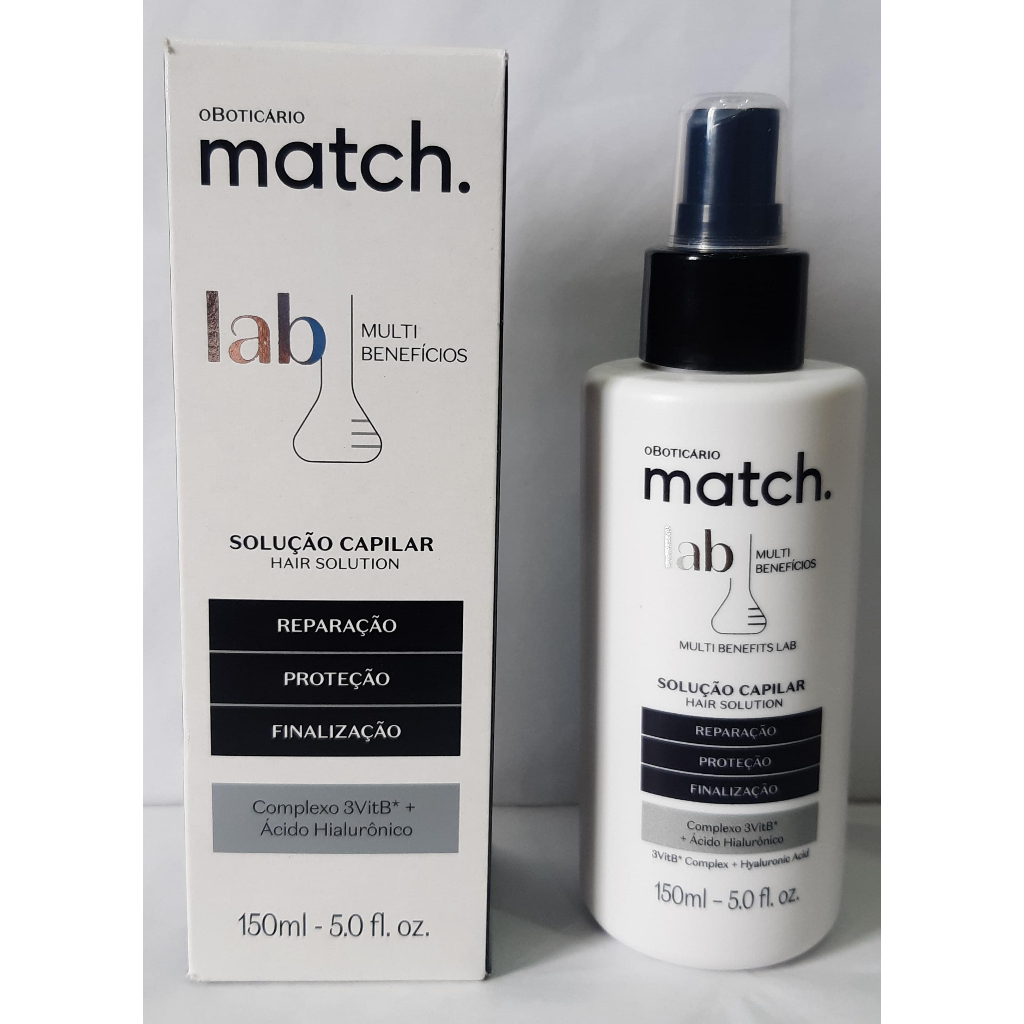 BOticário MATCH LAB MULTIBENEFICIOS SPRAY CAPILAR 150ml | Shopee Brasil