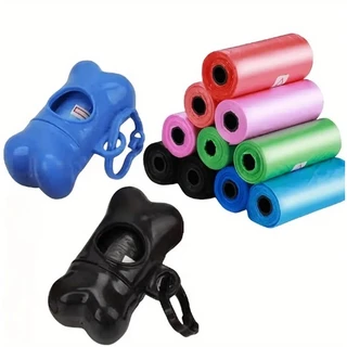 Kit Pet 01 Suporte Cata Caca + 30 Refil Saco Lixo Coco Cães Gato Acessórios Banho e Tosa Laço Rolo Rolinho