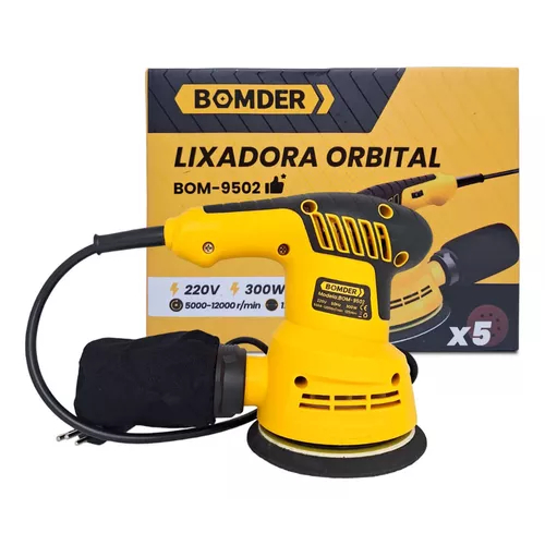 lixadeira Orbital Profissional Eletrica 300w Madeira Gesso 110v ou 220v