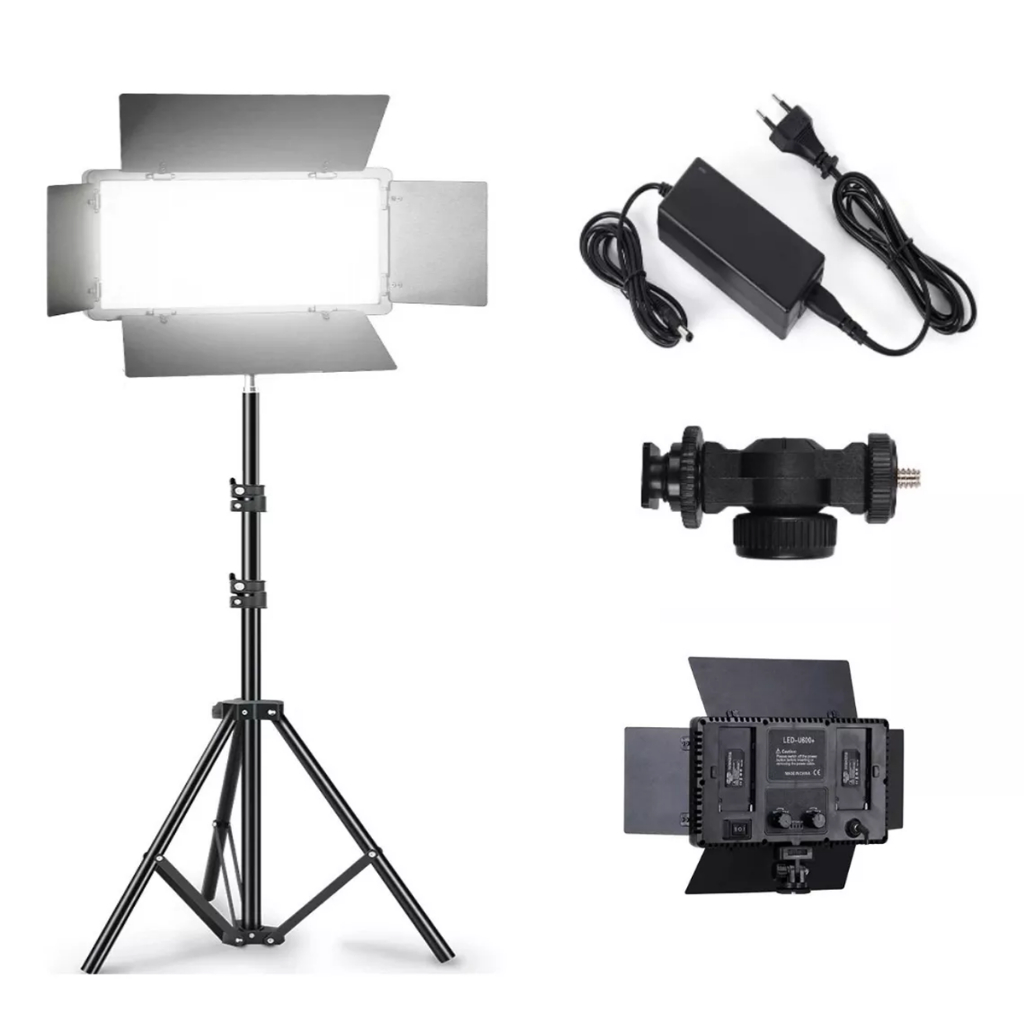 Painel De Luz Led U800+ Cor Branca-quente-fria + Tripé+fonte