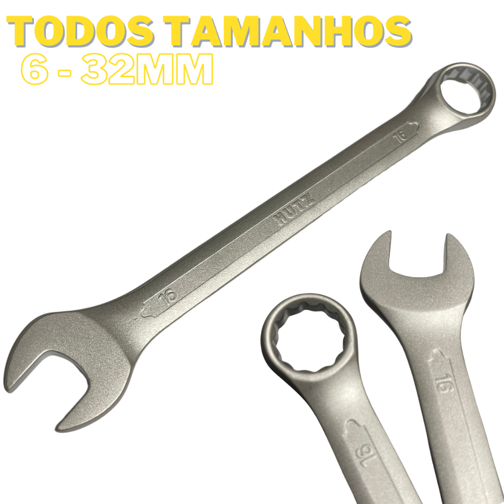 Chave Combinada Profissional Por unidade Todos Tamanhos 6 até 32mm Chaves Boca Fixa Estrela