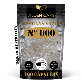 100 Cápsulas Vazias de Gelatina Nº 000 (1.400mg)