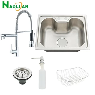 Kit Cuba Para Cozinha Gourmet Pia Aço Inox Com Acessórios E Torneira Gourmet