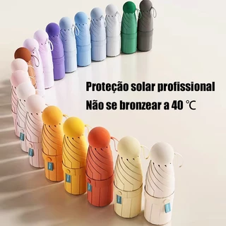 【Desconto 50%】MINI Guarda Chuva Sombrinha De borracha preta UPF>50 Com Proteção Solar e Proteção Ultravioleta guarda sol em Oferta na Shopee