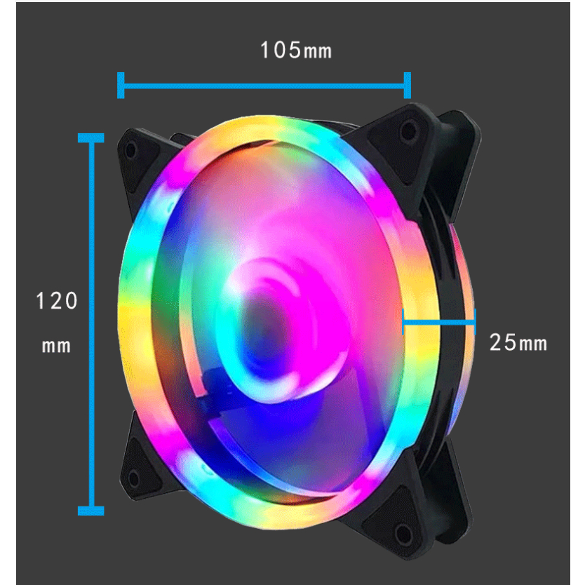Kit 3 Cooler Fan Rgb Refrigeração Silencioso 120mm Gamer