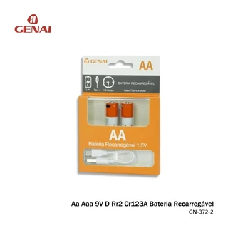 Pilhas Aa Aaa 9v D Rr2 Cr123A Usb Powervac 1.5v Recarregável Usb-cTensão de carregamento suporta 110v / 220v