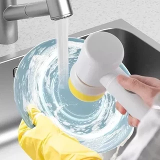 Escova Eletrica de Limpeza 5 em 1 Sem Fio Limpador Multiuso Portátil Pratico Para Cozinha Banheiro