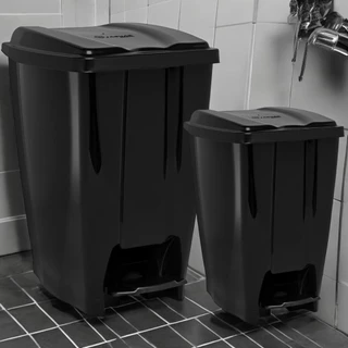 Kit 2 Lixeiras com Pedal e Tampa para Banheiro Cozinha 20 Litros 7 Litros em Plástico Resistente Multiuso