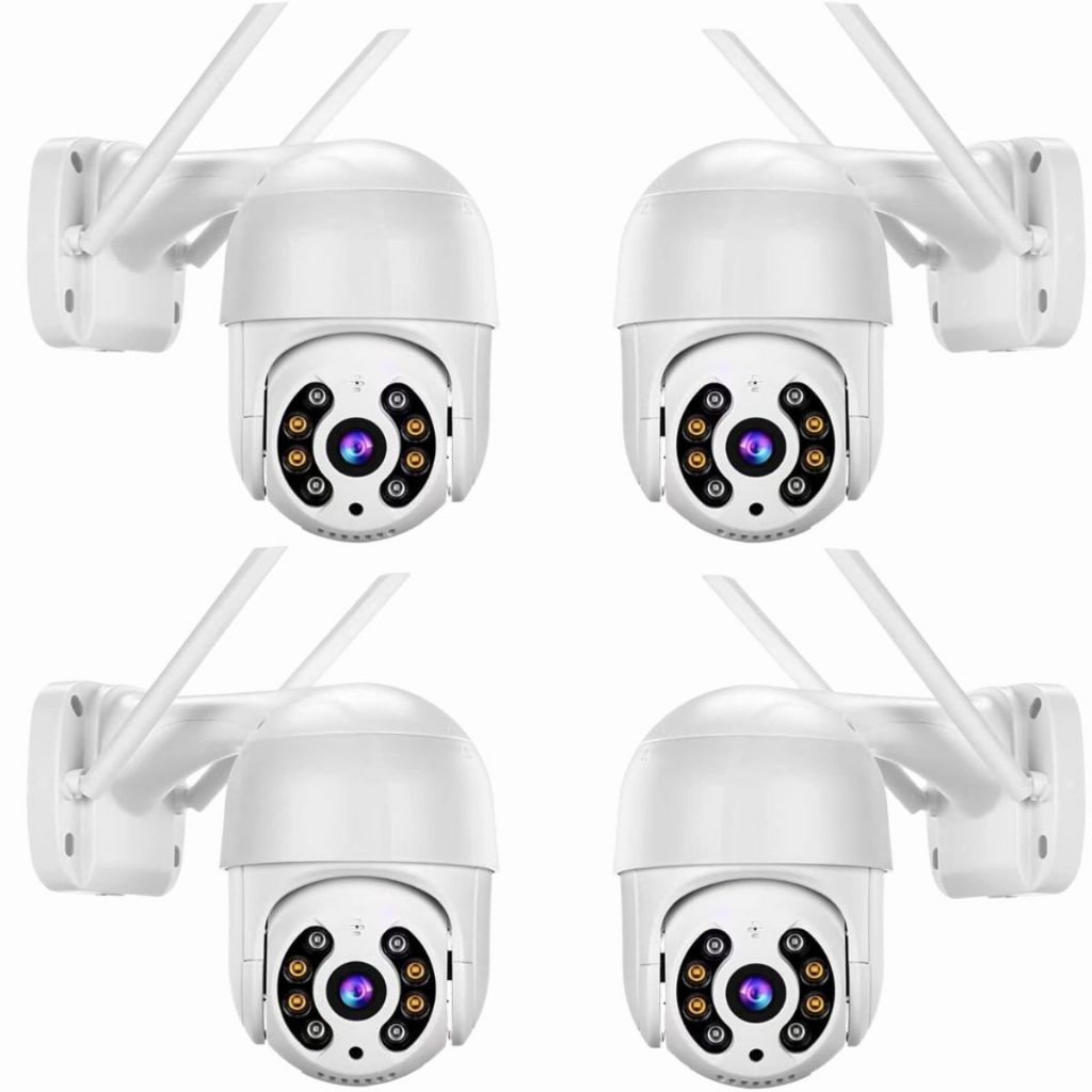 Kit 4 Câmeras de Segurança YOOSEE Resistente a Água Full HD WiFi Sem Fio 360 Infravermelho Envio Imediato