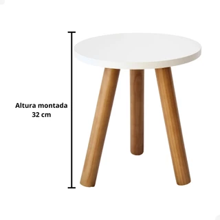 Mesinha Pequena Branca Preta 29cmx32cm Pé Palito Tripé