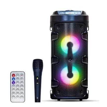 Caixa De Som Portátil Karaokê Com Microfone e Via Bluetooth Amplificada