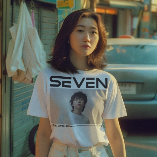Camiseta Branca Bts Jeon Jung-kook Seven Jungkook Kpop Seven
