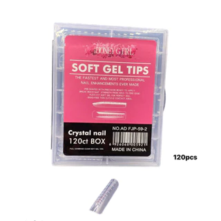 Tips Soft Gel Honey Girl Reta Estojo Com 120 Unidades