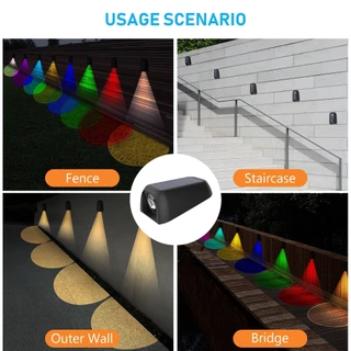 kit 4 Luminária Arandela Solar Parede Led 0,25W/2V Decoração Cor Alternada e Fixa À Prova D'Água