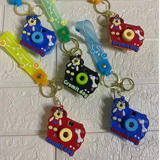 Kit 12 Pç Chaveiro Câmera Projetor Cachorro Imagens Fofas Cute Cartoon Key Chain Infantil Brinquedo Gromit Dog Novidade