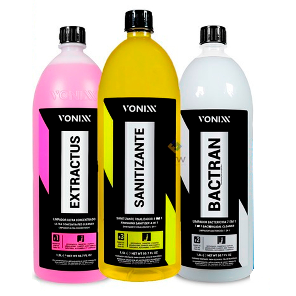 Kit Produtos Para Limpeza Estofados Extractus Bactran Sanitizante