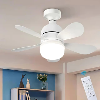 lampada led com ventilador de teto casa sala quarto branco controle remoto silencioso 85v potente