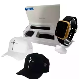 Kit Relogio Premium Prova D'agua + Bone Masculino Fe Regulavel