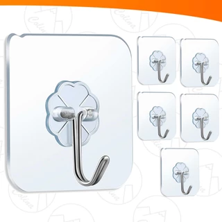 Kit 6x Ganchos De Parede Adesivo Organizaodor Plástico 6x6CM Cozinha Banheiro