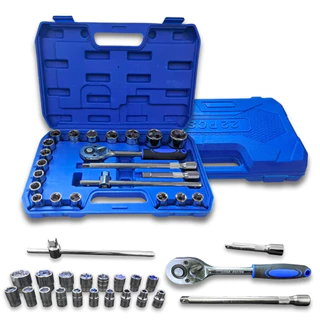 Jogo Soquetes 22 Peças 8 A 32mm Kit De Ferramentas Completo