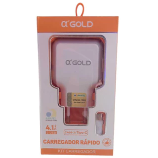 Carregador Rápido A' Gold CA09-3 Tipo-C 2 Portas USB 4.1A