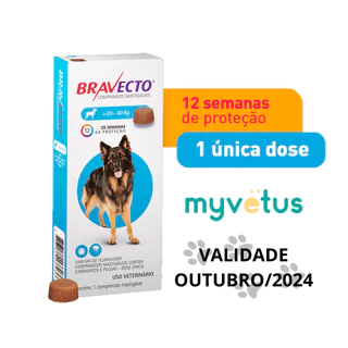 BRAVECTO ANTIPULGAS E CARRAPATOS PARA CÃES DE 20 A 40 KG MSD