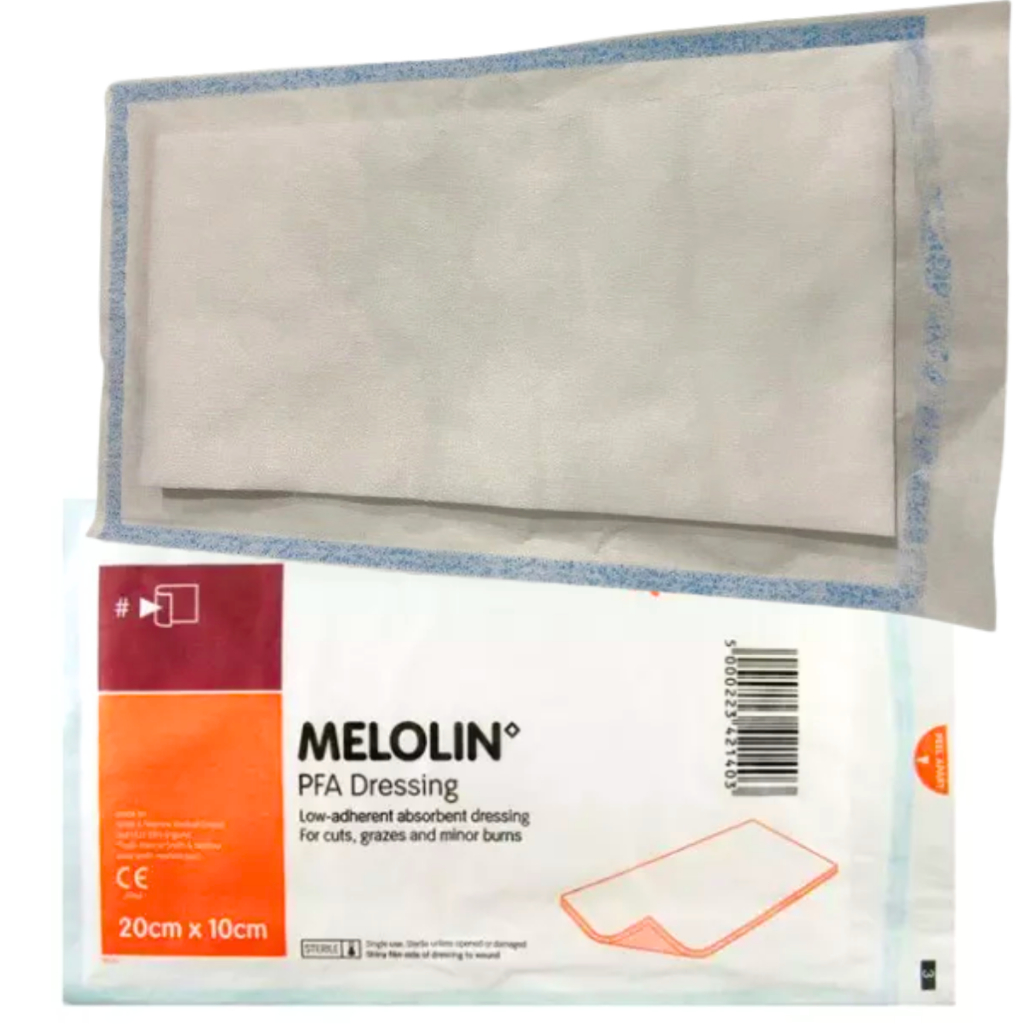 Kit C/10un - Curativo Melolin 20cmx10cm Compressa Absorvente Não