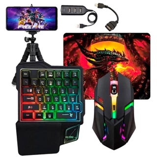 Kit Mobilador Gamer Completo One Hand Uma Mao Otg Tipo C + Otg Micro 7 Peças em Oferta na Shopee