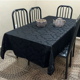 TOALHA DE MESA TECIDO JACQUARD PARA 10 LUGARES 3,00 X 1,70 PRETO