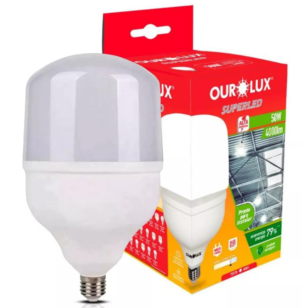 Lâmpada Led Bulbo 50w Alta Potência Superled 6500k Branco Frio Para ...