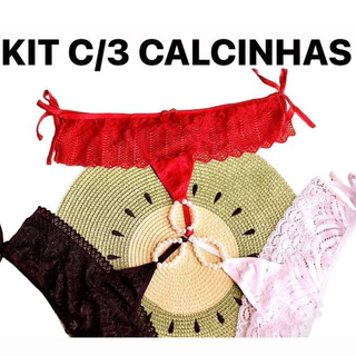Kit 3 Calcinhas Tailandesa Perola Massageadora lingerie Sexy Erotica rendada