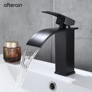 Torneira Banheiro quadrada Inox 304 preta quente e fria torneira de armário de banheiro preto BRWJ