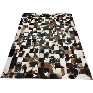 Tapete de Couro marrom Exótico malhado 1,50x2,00 com bordas