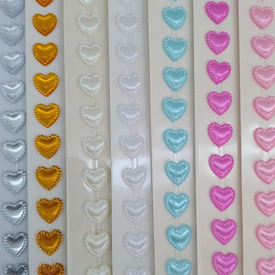 Coração adesivo personalizado para colagem e decoração 14mm cartela ...