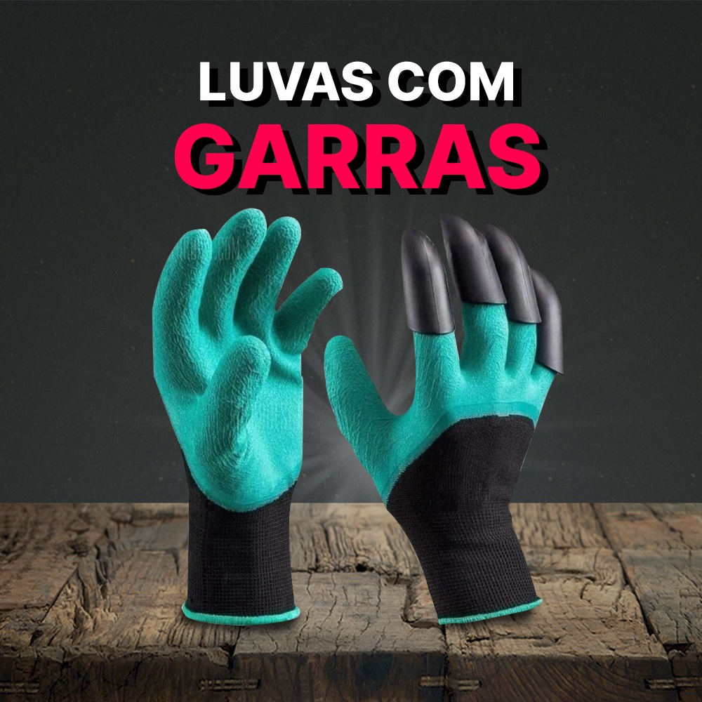 Luva Com Garras Cavar Terra Plantar Proteger Jardim