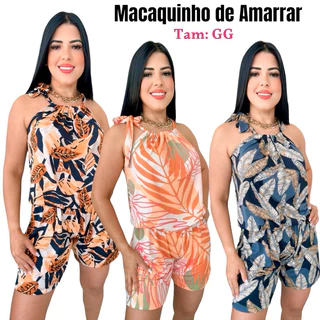 Macaquinho Feminino Soltinho Elegante Ajuste na Alça- Macaquinho de Malha Confortável G