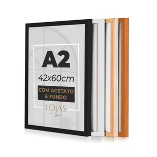 Kit 3 Molduras Quadro A2 42x60cm Com Acetato Poster Premium