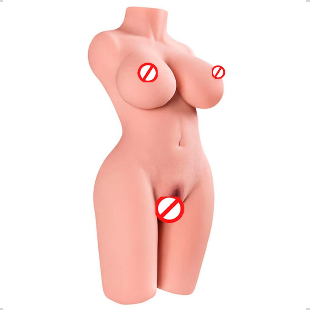 Masturbador Meio Corpo Feminino Realístico Cyberskin Dois Orifícios