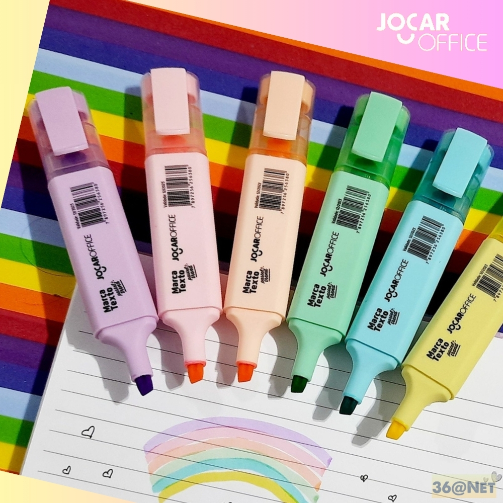 Marca Texto Pastel Trend kit com 2 ou 6 unidades Jocar Office | Shopee ...