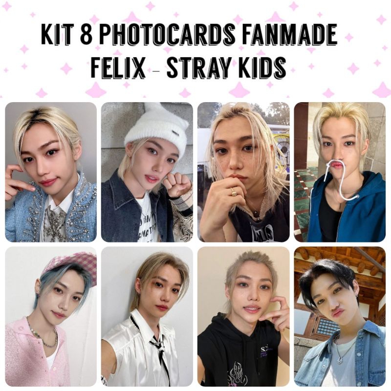 Kit 8 Photocards Fanmade Felix Stray Kids Kpop | Shopee Brasil