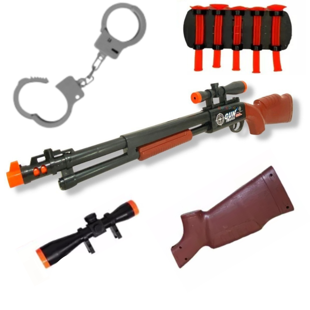 Espingarda Nerf lança dardos brinquedo atira com pressão arminha infantil