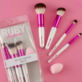 Kit De Pincéis Para Maquiagem Olhos e Rosto RUBY KISSES - Escolha o Seu