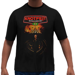 Camiseta KnotFest com a Sua Ideia Camisa Banda SlipKnot Rock Personalizada Vintage Mande a sua Foto Blusa Mod Banda Rock Raridade KNF 8055