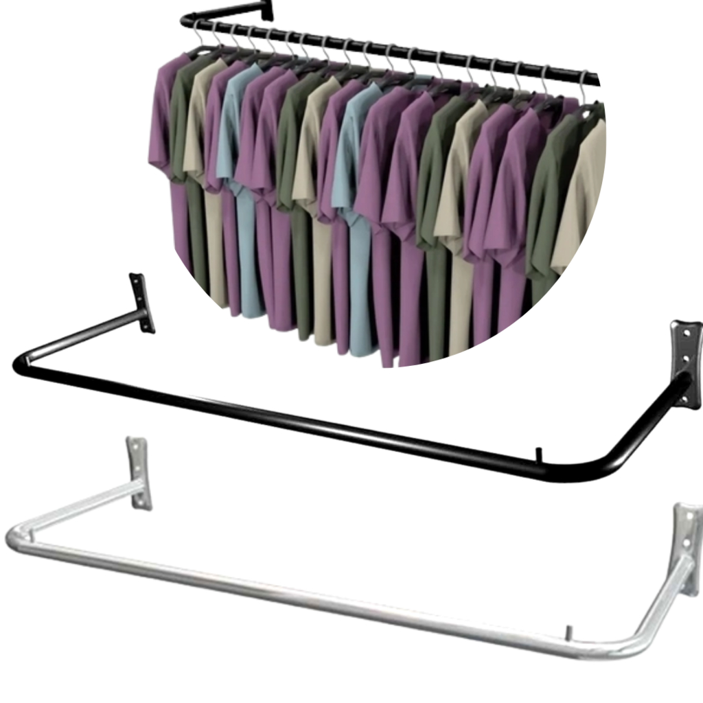 1 Arara Cabideiro 80cm De Parede Organização De Roupas Top R